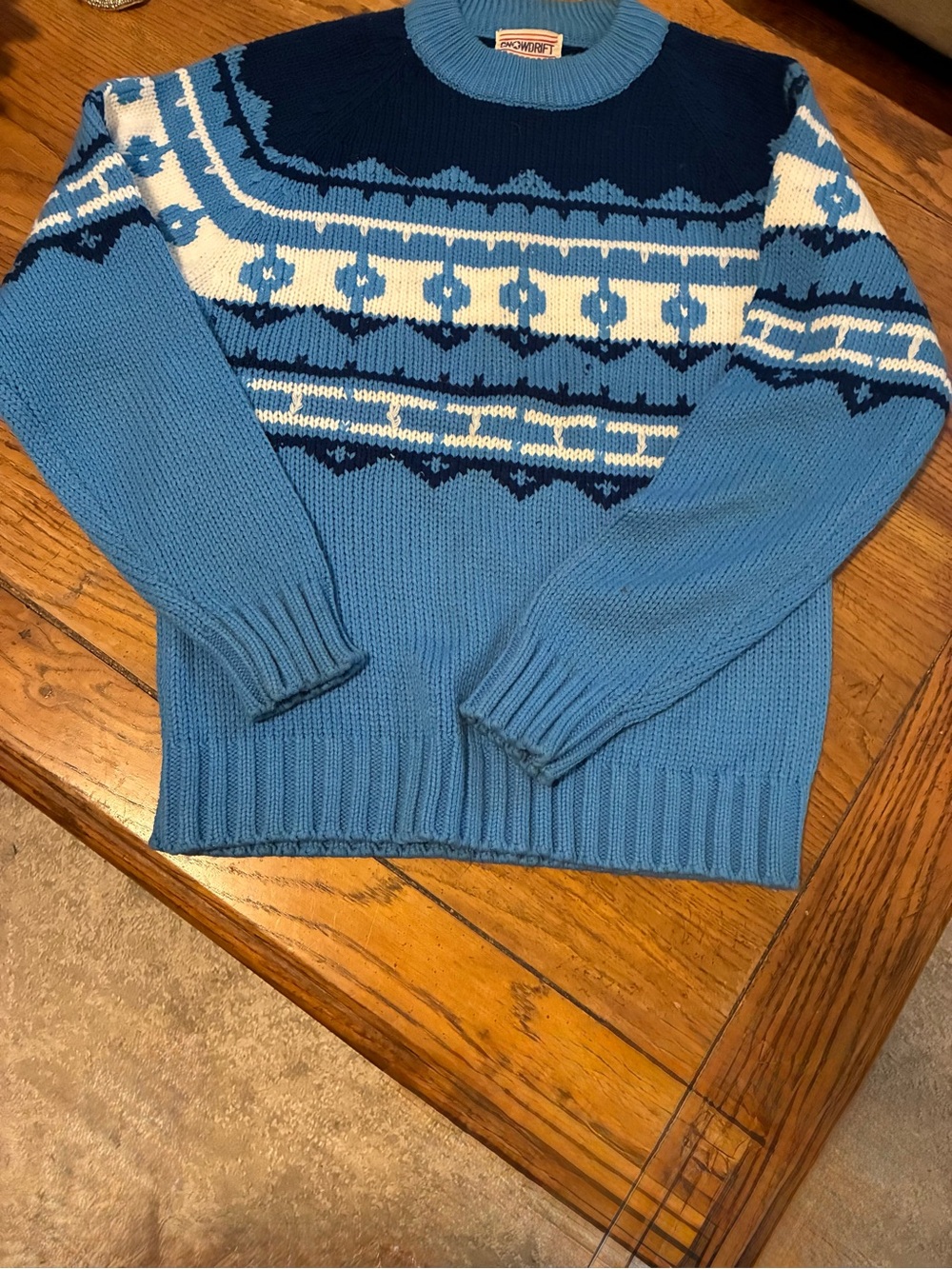 Snowdrift Fair Isle  Fishermen Crewneck Ski Sweater Unisex Size Medium